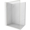 Mexen Kioto-XF L Duschwand Walk-in mit Rahmen 50 x 202 cm, transparent 10 mm, gebürsteter Nickel - 800-050-174-97-00-XF