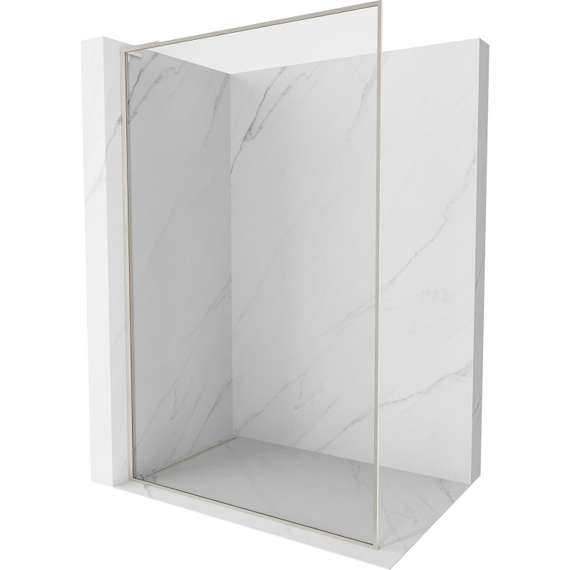 Mexen Kioto-XF L Walk-in-Duschwand mit Rahmen 90 x 202 cm, transparent 10 mm, gebürsteter Nickel - 800-090-174-97-00-XF