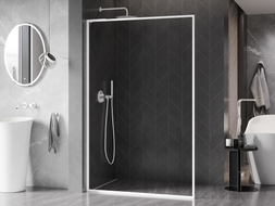 Mexen Kioto-F L Duschwand Walk-in mit Rahmen 60 x 202 cm, transparent 8 mm, weiß - 800-060-174-20-00