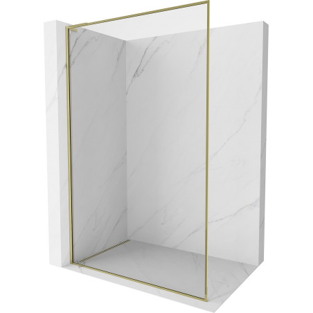 Mexen Kioto-F L Duschwand Walk-in mit Rahmen 55 x 202 cm, transparent 8 mm, gold - 800-055-174-50-00