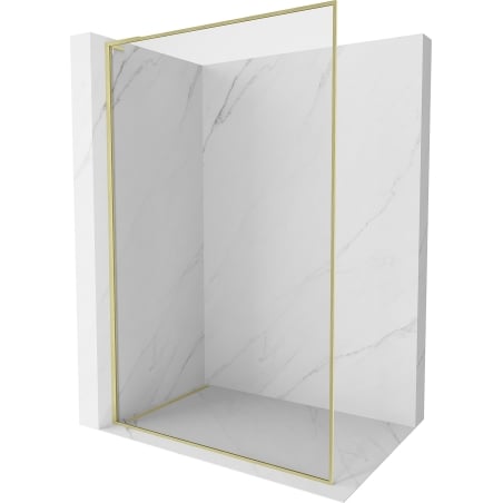 Mexen Kioto-F L Duschwand Walk-in mit Rahmen 65 x 202 cm, transparent 8 mm, gebürstetes Gold - 800-065-174-55-00