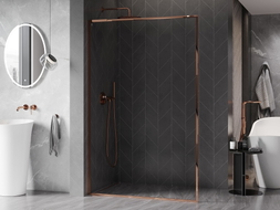 Mexen Kioto-F L Duschwand Walk-in mit Rahmen 80 x 202 cm, transparent 8 mm, Roségold - 800-080-174-60-00