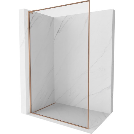 Mexen Kioto-F L Duschwand Walk-in mit Rahmen 50 x 202 cm, transparent 8 mm, gebürstetes Kupfer - 800-050-174-65-00