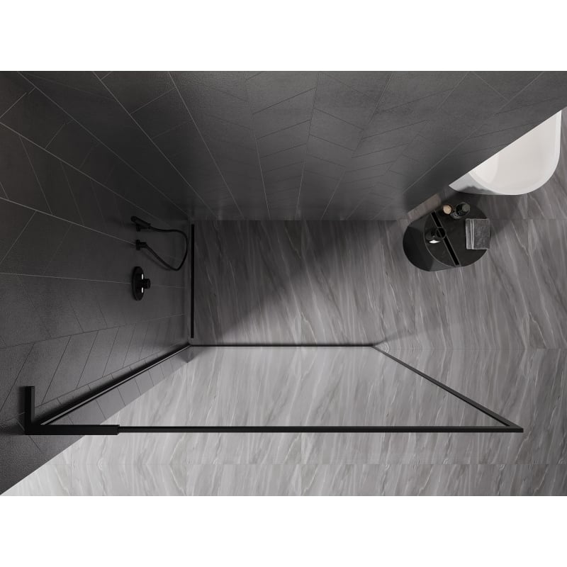 Mexen Kioto-F L Walk-in Duschwand mit Rahmen 70 x 202 cm, transparent 8 mm, schwarz - 800-070-174-70-00