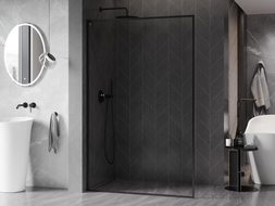 Mexen Kioto-F L Duschwand Walk-in mit Rahmen 95 x 202 cm, transparent 8 mm, schwarz - 800-095-174-70-00