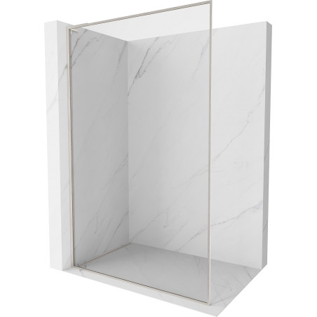 Mexen Kioto-F L Duschwand Walk-in mit Rahmen 50 x 202 cm, transparent 8 mm, gebürsteter Nickel - 800-050-174-97-00