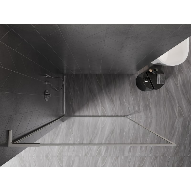 Mexen Kioto-F L Duschwand Walk-in mit Rahmen 60 x 202 cm, transparent 8 mm, gebürsteter Nickel - 800-060-174-97-00