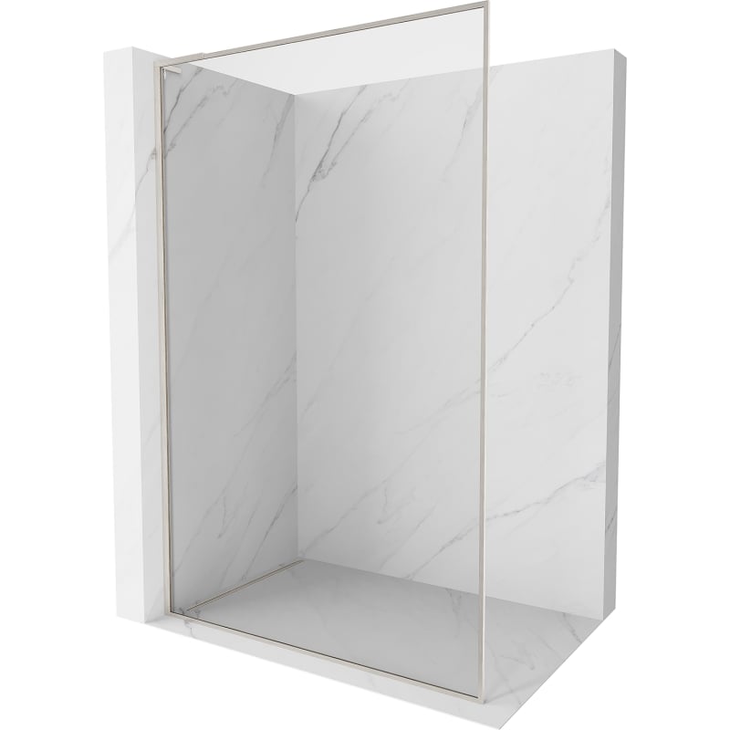 Mexen Kioto-F L Duschwand Walk-in mit Rahmen 90 x 202 cm, transparent 8 mm, gebürsteter Nickel - 800-090-174-97-00