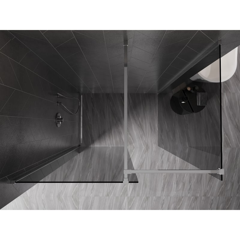 Mexen Kioto-X Duschwand Walk-in 130 x 100 cm, transparent 10 mm, chrom - 800-130-202-01-00-100-X