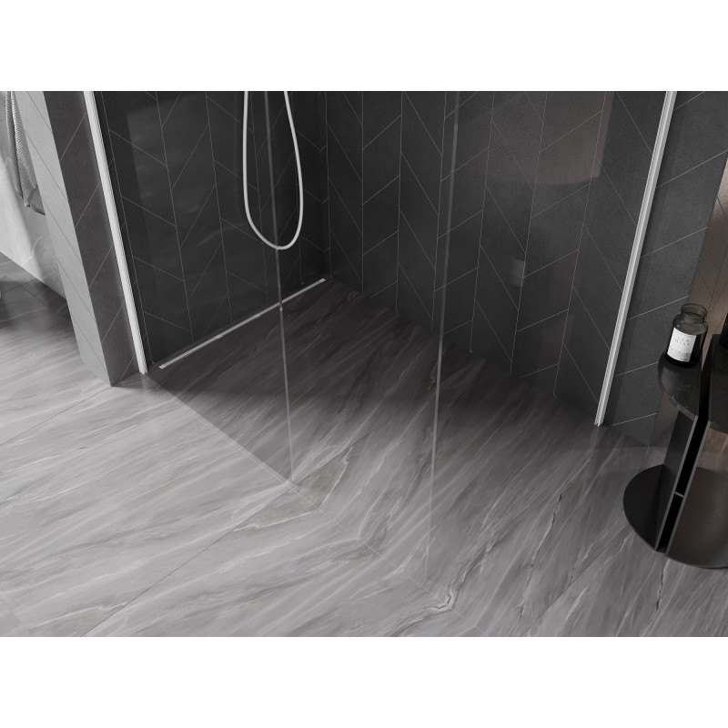 Mexen Kioto-X Duschwand Walk-in 80 x 70 cm, transparent 10 mm, weiß - 800-080-202-20-00-070-X