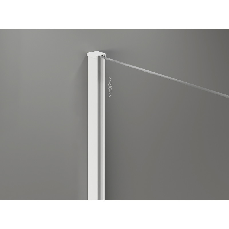 Mexen Kioto-X Duschwand Walk-in 100 x 80 cm, transparent 10 mm, weiß - 800-100-202-20-00-080-X