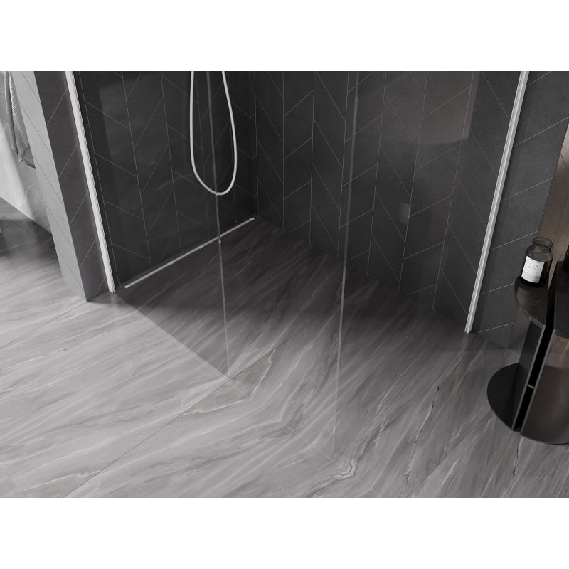 Mexen Kioto-X Duschwand Walk-in 110 x 100 cm, transparent 10 mm, weiß - 800-110-202-20-00-100-X