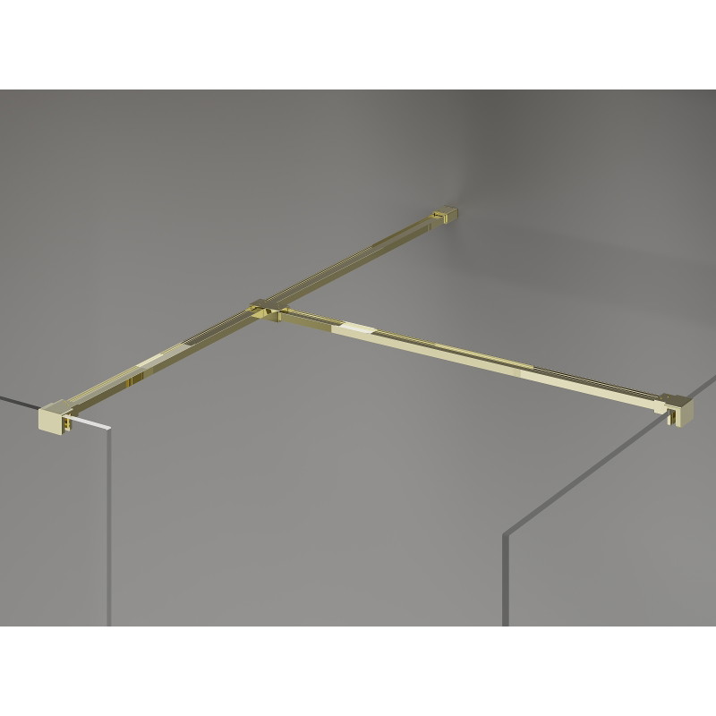 Mexen Kioto-X Duschwand Walk-in 110 x 80 cm, transparent 10 mm, gold - 800-110-202-50-00-080-X