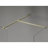 Mexen Kioto-X Duschwand Walk-in 120 x 70 cm, transparent 10 mm, gebürstet gold - 800-120-202-55-00-070-X
