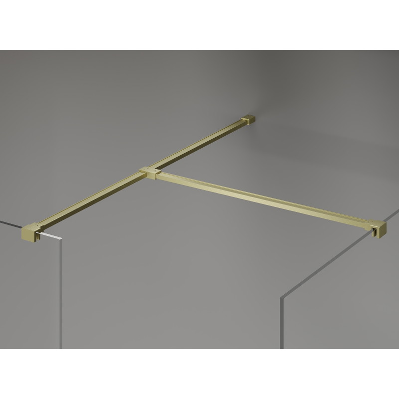 Mexen Kioto-X Duschwand Walk-in 80 x 80 cm, transparent 10 mm, gebürstetes Gold - 800-080-202-55-00-080-X