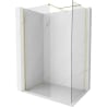 Mexen Kioto-X Duschwand Walk-in 160 x 80 cm, transparent 10 mm, gold gebürstet - 800-160-202-55-00-080-X