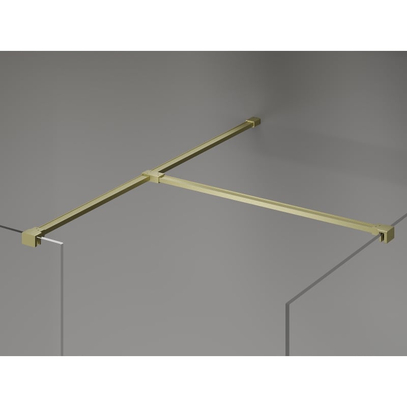 Mexen Kioto-X Duschwand Walk-in 140 x 90 cm, transparent 10 mm, gebürstetes Gold - 800-140-202-55-00-090-X