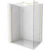 Mexen Kioto-X Duschwand Walk-in 100 x 100 cm, transparent 10 mm, gebürstetes Gold - 800-100-202-55-00-100-X