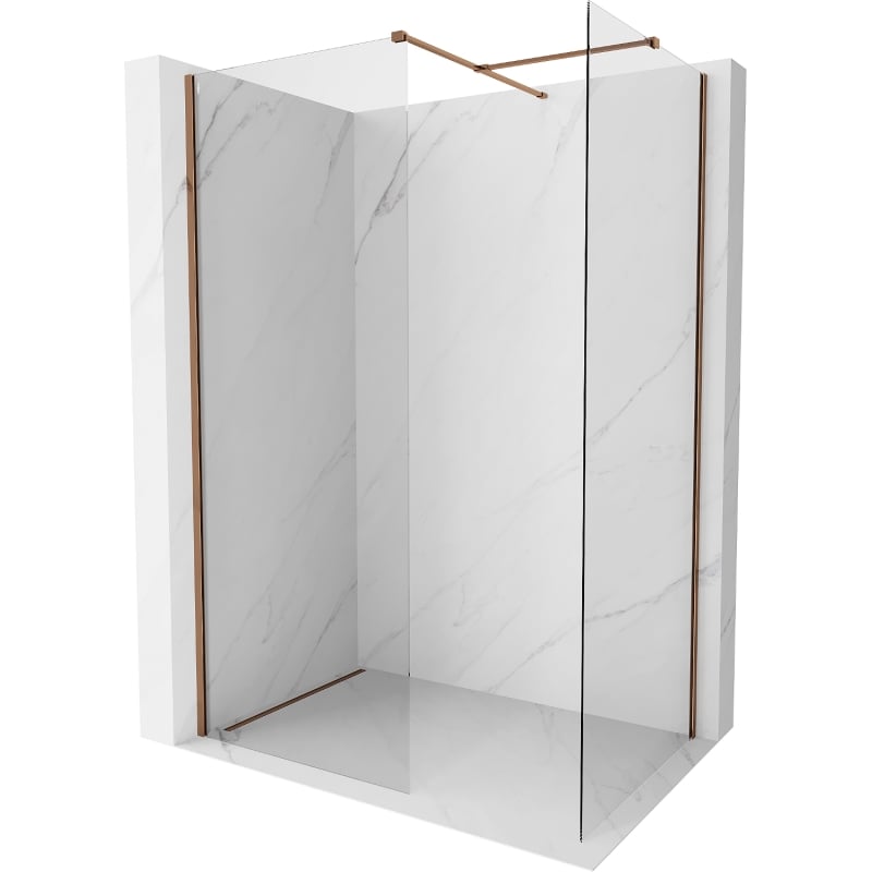 Mexen Kioto-X Duschwand Walk-in 80 x 70 cm, transparent 10 mm, Roségold - 800-080-202-60-00-070-X