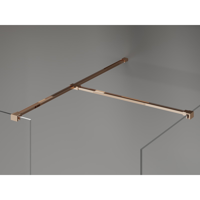 Mexen Kioto-X Duschwand Walk-in 120 x 70 cm, transparent 10 mm, Roségold - 800-120-202-60-00-070-X