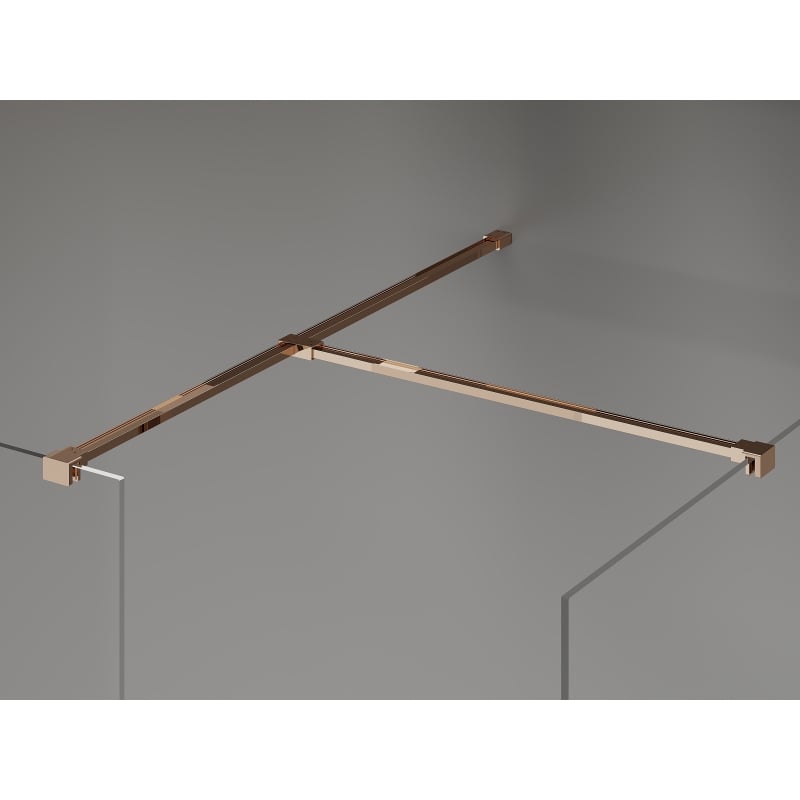 Mexen Kioto-X Duschwand Walk-in 150 x 110 cm, transparent 10 mm, Roségold - 800-150-202-60-00-110-X