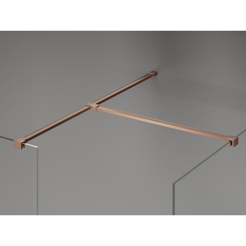 Mexen Kioto-X Duschwand Walk-in 70 x 70 cm, transparent 10 mm, gebürstetes Kupfer - 800-070-202-65-00-070-X