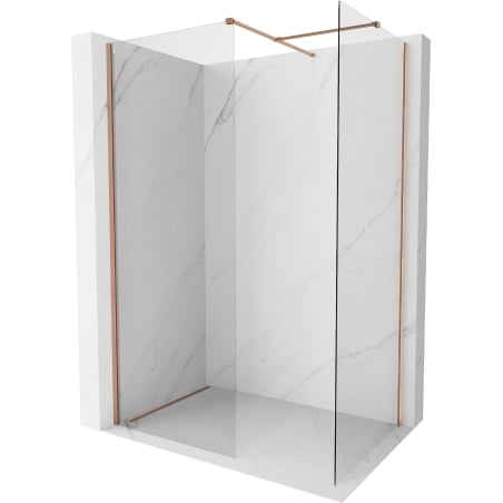 Mexen Kioto-X Duschwand Walk-in 160 x 70 cm, transparent 10 mm, gebürstetes Kupfer - 800-160-202-65-00-070-X