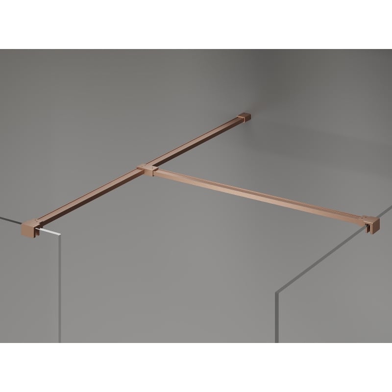 Mexen Kioto-X Duschwand Walk-in 100 x 100 cm, transparent 10 mm, gebürstetes Kupfer - 800-100-202-65-00-100-X