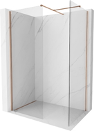 Mexen Kioto-X Duschwand Walk-in 140 x 120 cm, transparent 10 mm, gebürstetes Kupfer - 800-140-202-65-00-120-X
