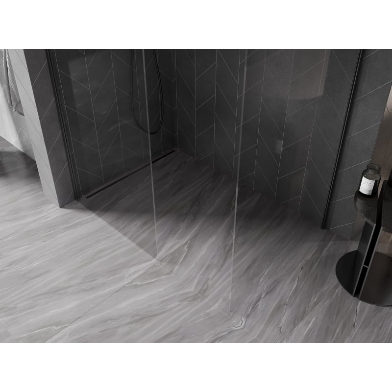 Mexen Kioto-X Duschwand Walk-in 70 x 70 cm, transparent 10 mm, gebürstet Gun Gray - 800-070-202-66-00-070-X