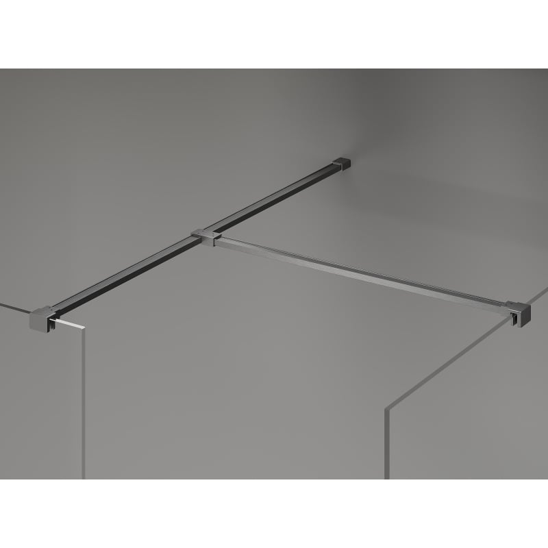 Mexen Kioto-X Duschwand Walk-in 80 x 70 cm, transparent 10 mm, gebürstet in Gun Gray - 800-080-202-66-00-070-X