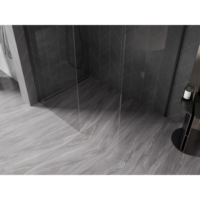 Mexen Kioto-X Duschwand Walk-in 80 x 80 cm, transparent 10 mm, gun grau gebürstet - 800-080-202-66-00-080-X