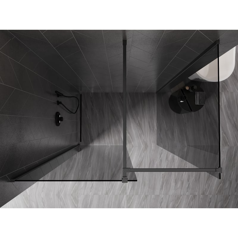Mexen Kioto-X Duschwand Walk-in 80 x 80 cm, transparent 10 mm, gun grau gebürstet - 800-080-202-66-00-080-X