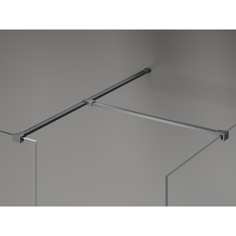 Mexen Kioto-X Duschwand Walk-in 120 x 100 cm, transparent 10 mm, gun grau gebürstet - 800-120-202-66-00-100-X