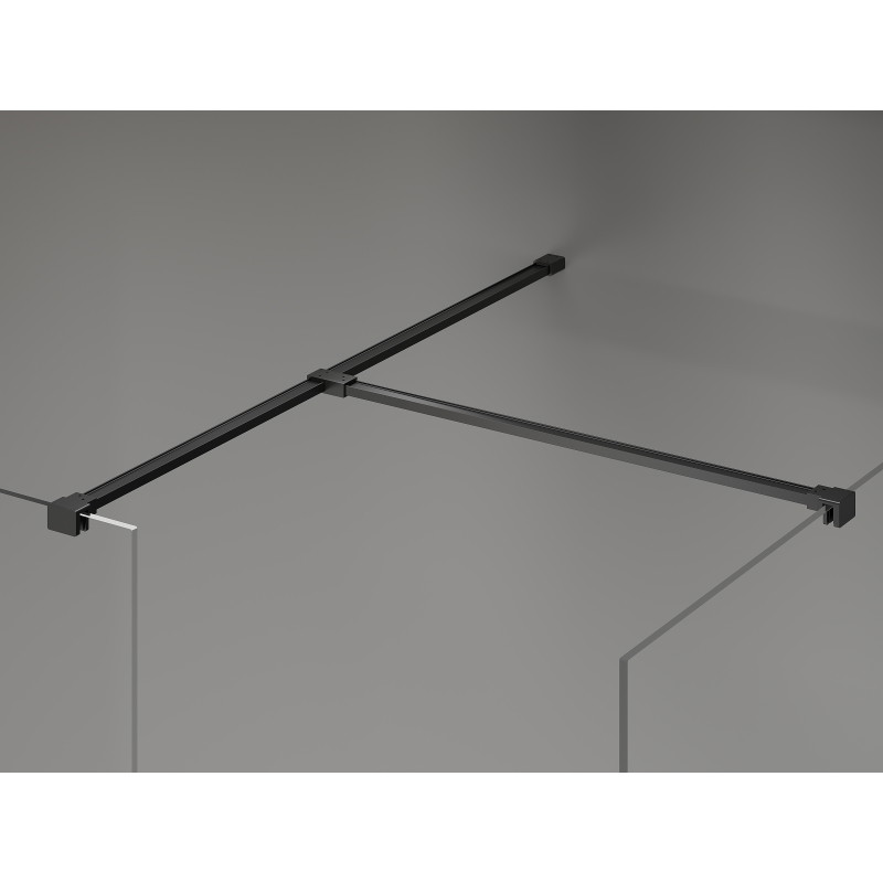 Mexen Kioto-X Duschwand Walk-in 100 x 80 cm, transparent 10 mm, schwarz - 800-100-202-70-00-080-X