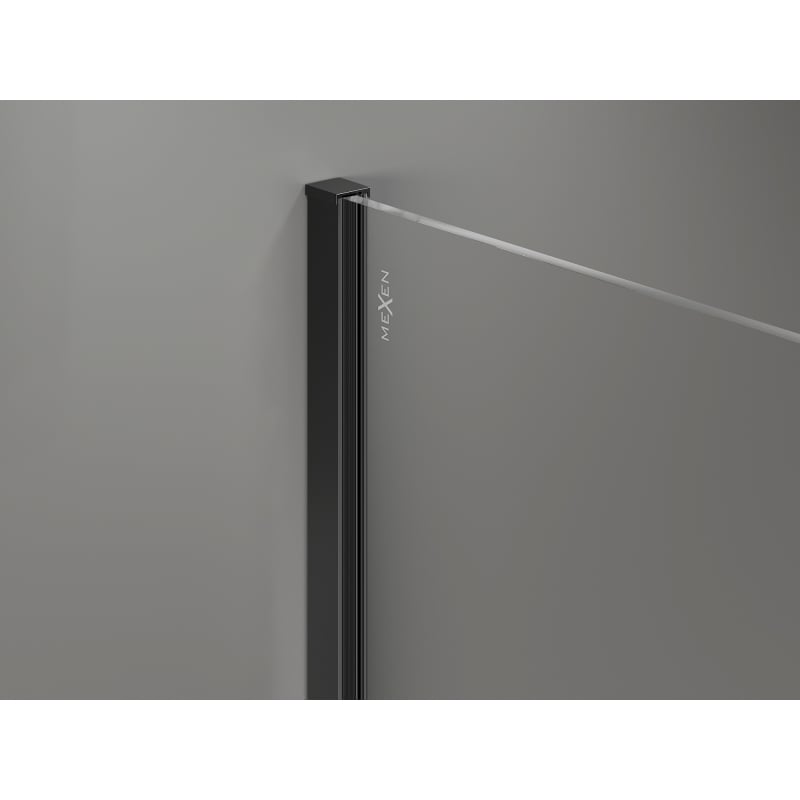 Mexen Kioto-X Duschwand Walk-in 150 x 90 cm, transparent 10 mm, schwarz - 800-150-202-70-00-090-X
