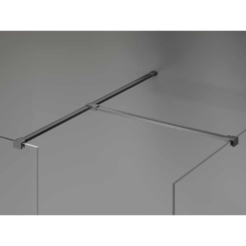 Mexen Kioto-X Duschwand Walk-in 100 x 80 cm, transparent 10 mm, Gun Metal - 800-100-202-95-00-080-X