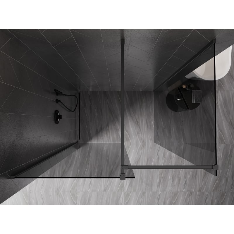 Mexen Kioto-X Duschabtrennung Walk-in 130 x 100 cm, transparent 10 mm, Gun Metal - 800-130-202-95-00-100-X