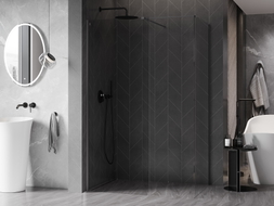 Mexen Kioto-X Duschwand Walk-in 150 x 100 cm, transparent 10 mm, Gun Metal - 800-150-202-95-00-100-X