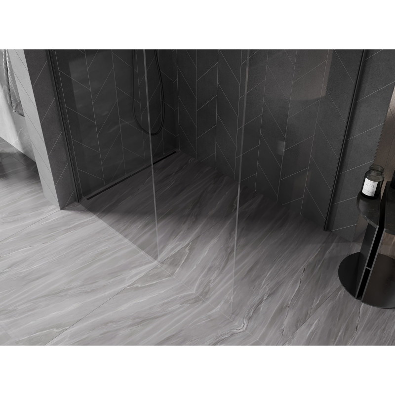 Mexen Kioto-X Duschwand Walk-in 130 x 120 cm, transparent 10 mm, Gun Metal - 800-130-202-95-00-120-X