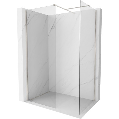 Mexen Kioto-X Duschtrennwand Walk-in 150 x 70 cm, transparent 10 mm, gebürstetes Nickel - 800-150-202-97-00-070-X