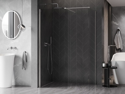 Mexen Kioto-X Duschwand Walk-in 130 x 100 cm, transparent 10 mm, gebürsteter Nickel - 800-130-202-97-00-100-X