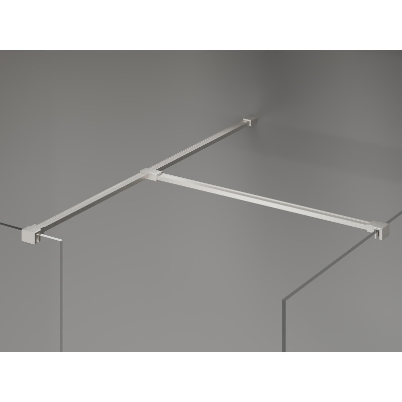 Mexen Kioto-X Duschwand Walk-in 130 x 110 cm, transparent 10 mm, gebürstetes Nickel - 800-130-202-97-00-110-X