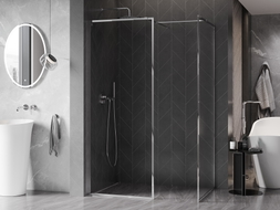 Mexen Kioto-XF Duschwand Walk-in mit Rahmen 150 x 100 cm, transparent 10 mm, Chrom - 800-150-202-04-00-100-XF
