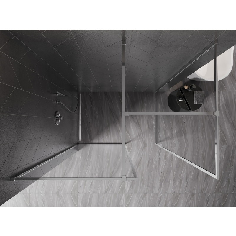 Mexen Kioto-XF Walk-in-Duschwand mit Rahmen 160 x 120 cm, transparent 10 mm, Chrom - 800-160-202-04-00-120-XF