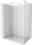 Mexen Kioto-XF Duschwand Walk-in mit Rahmen 150 x 110 cm, transparent 10 mm, weiß - 800-150-202-04-20-110-XF