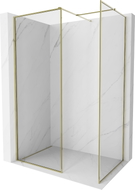 Mexen Kioto-XF Duschwand Walk-in mit Rahmen 150 x 80 cm, transparent 10 mm, gold - 800-150-202-04-50-080-XF