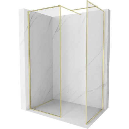 Mexen Kioto-XF Duschwand Walk-in mit Rahmen 80 x 80 cm, transparent 10 mm, gold gebürstet - 800-080-202-04-55-080-XF