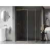 Mexen Kioto-XF Duschwand Walk-in mit Rahmen 100 x 90 cm, transparent 10 mm, gold gebürstet - 800-100-202-04-55-090-XF