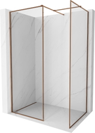 Mexen Kioto-XF Duschwand Walk-in mit Rahmen 90 x 90 cm, transparent 10 mm, Roségold - 800-090-202-04-60-090-XF